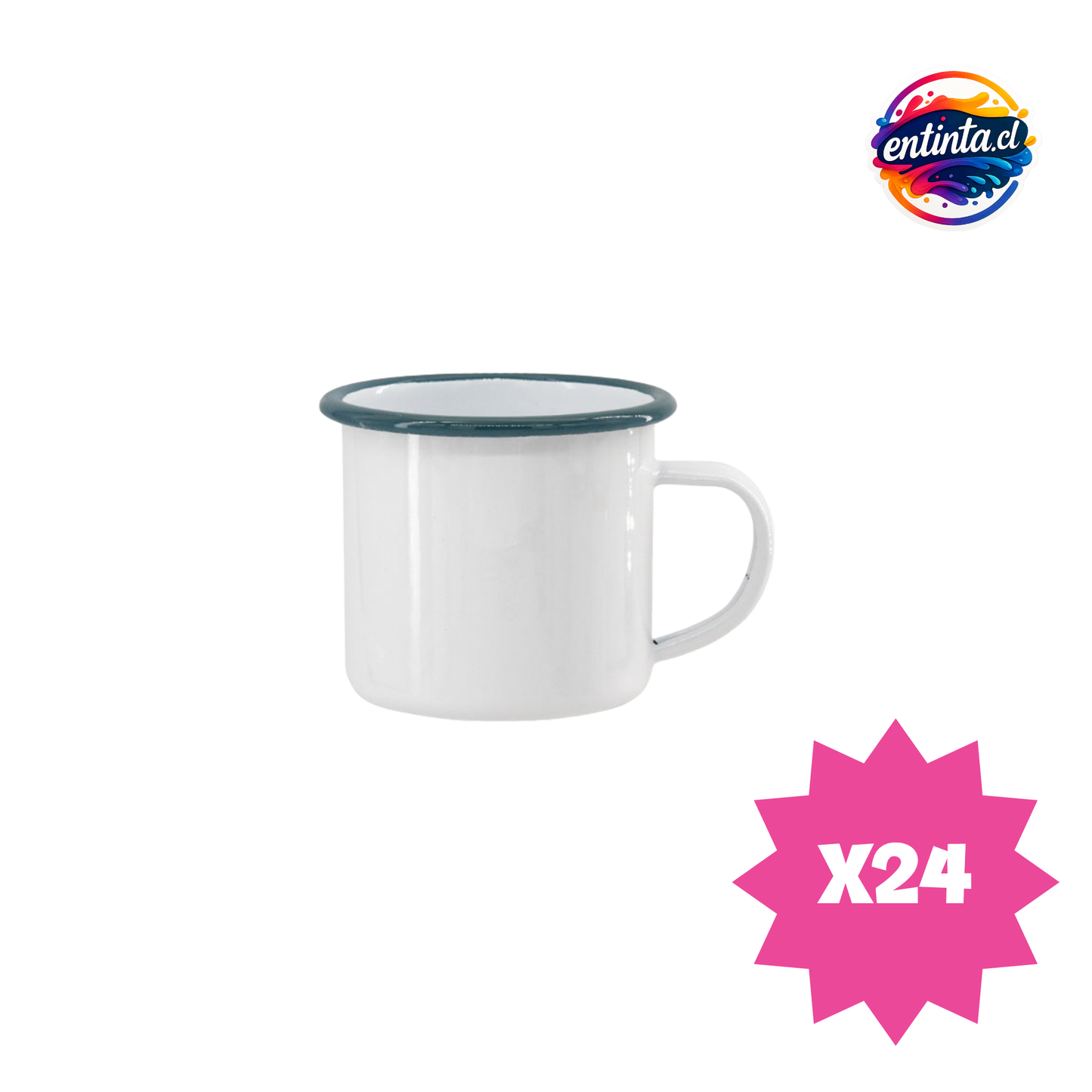 Tazón Enlozado Personalizado con Borde de Color de 12 oz