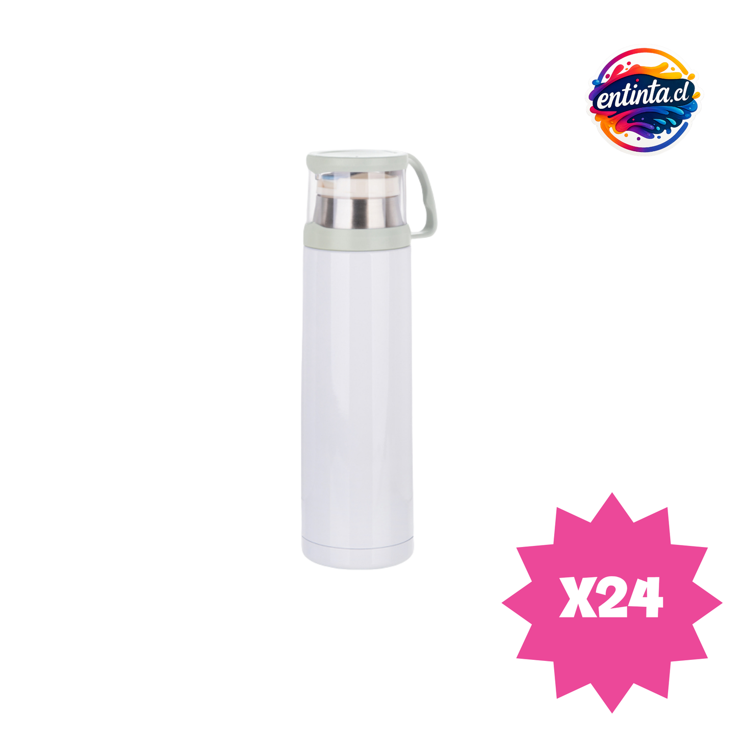 Termo BS Acero Inoxidable Blanco + Taza 500 ml