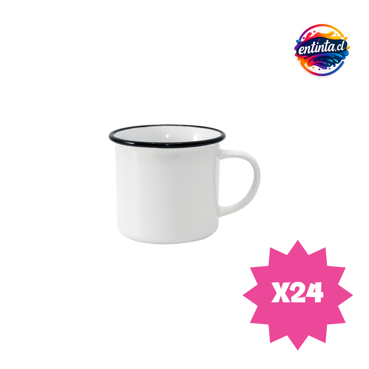 Tazón Enlozado Personalizado con Borde de Color de 12 oz