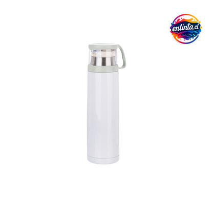 Termo BS Acero Inoxidable Blanco + Taza 500 ml