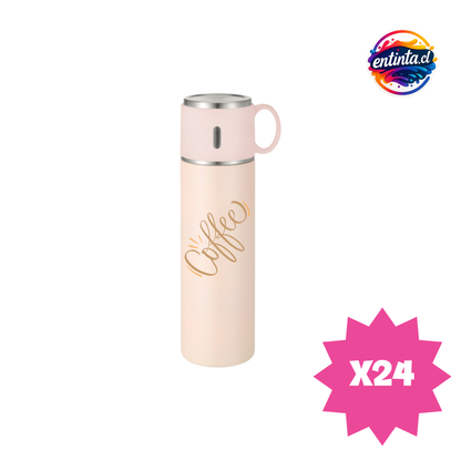 Termo Premium Galaxy Acero Inoxidable + Taza 500 ml