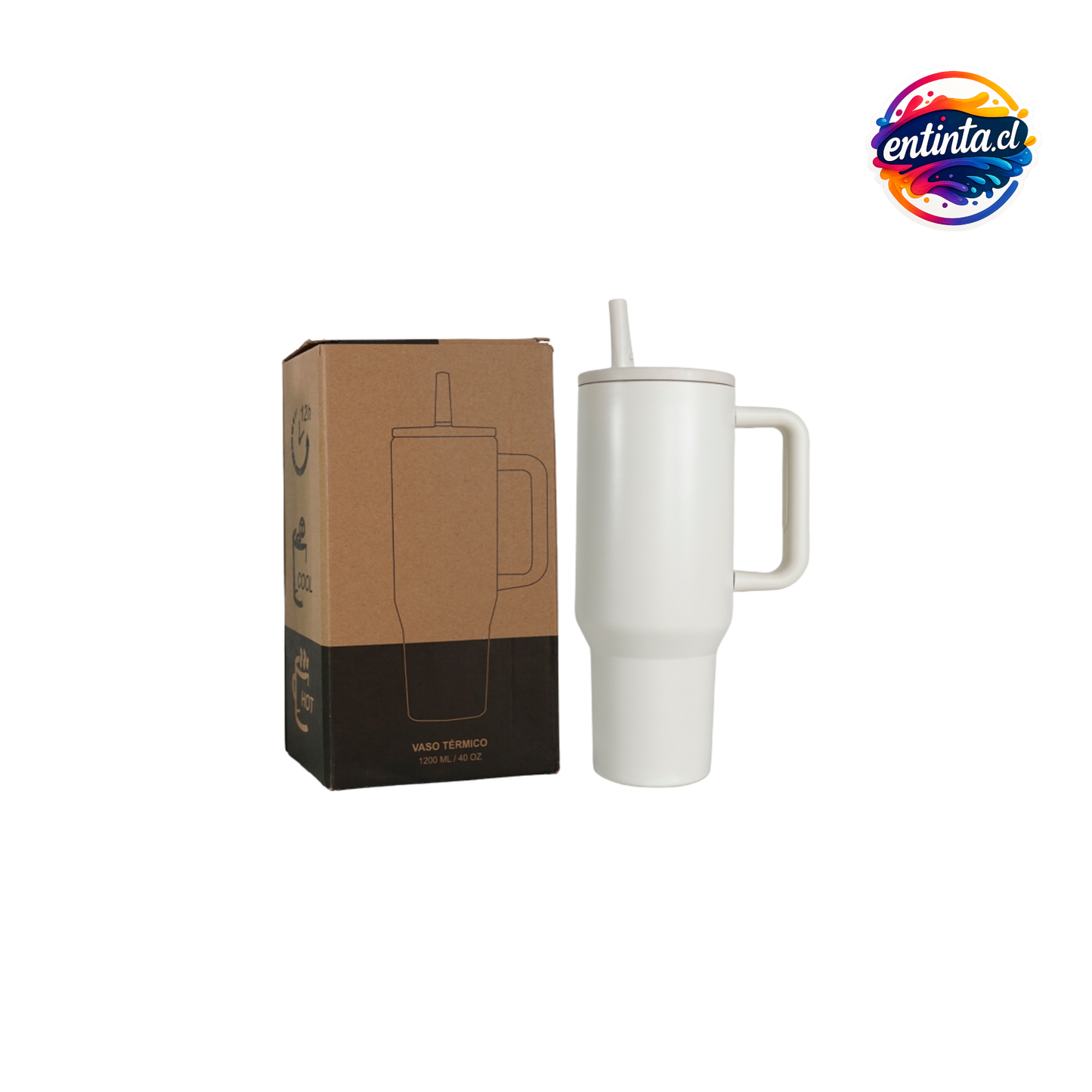 Termo Tumbler Con Bombilla Personalizado 1,2L
