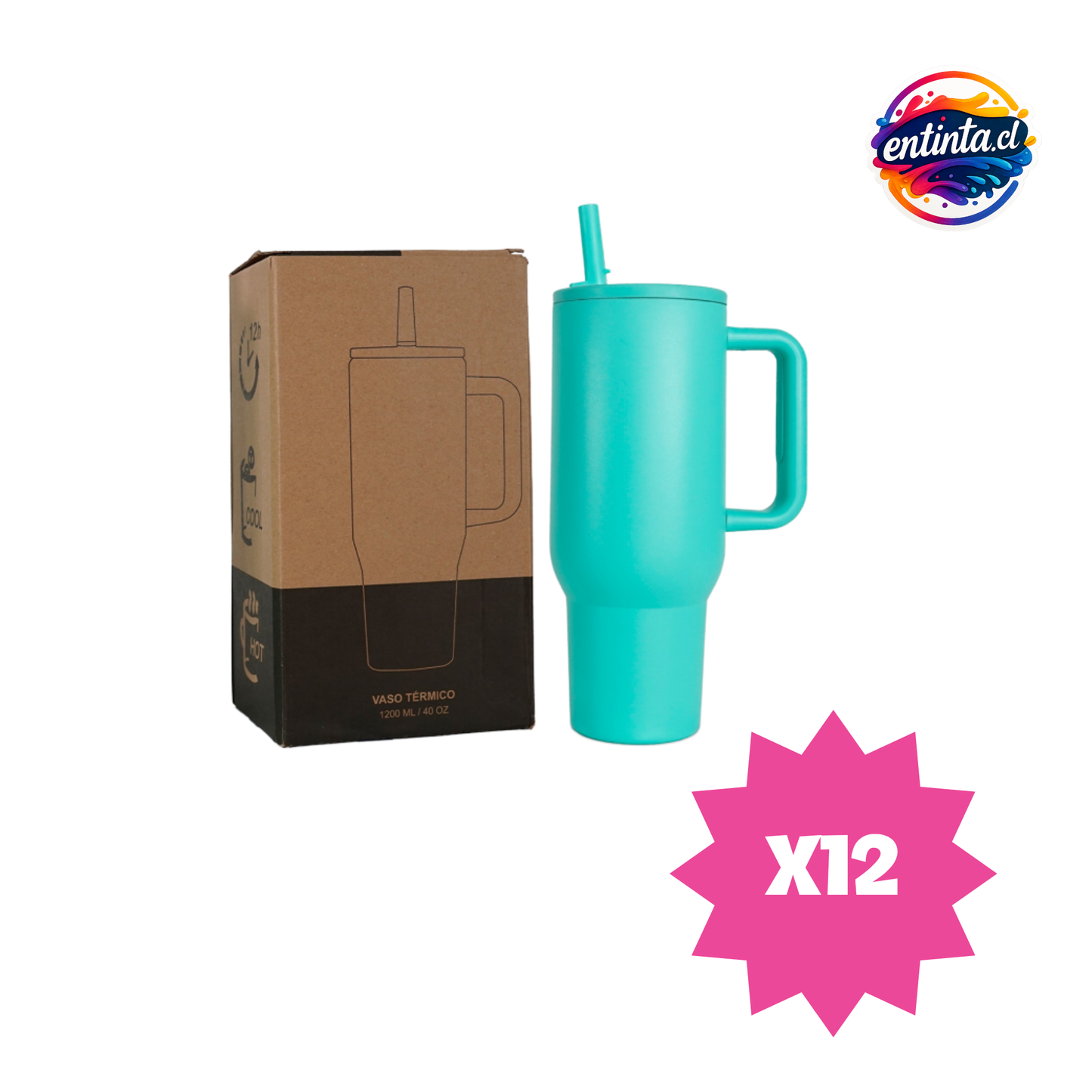 Termo Tumbler Con Bombilla Personalizado 1,2L