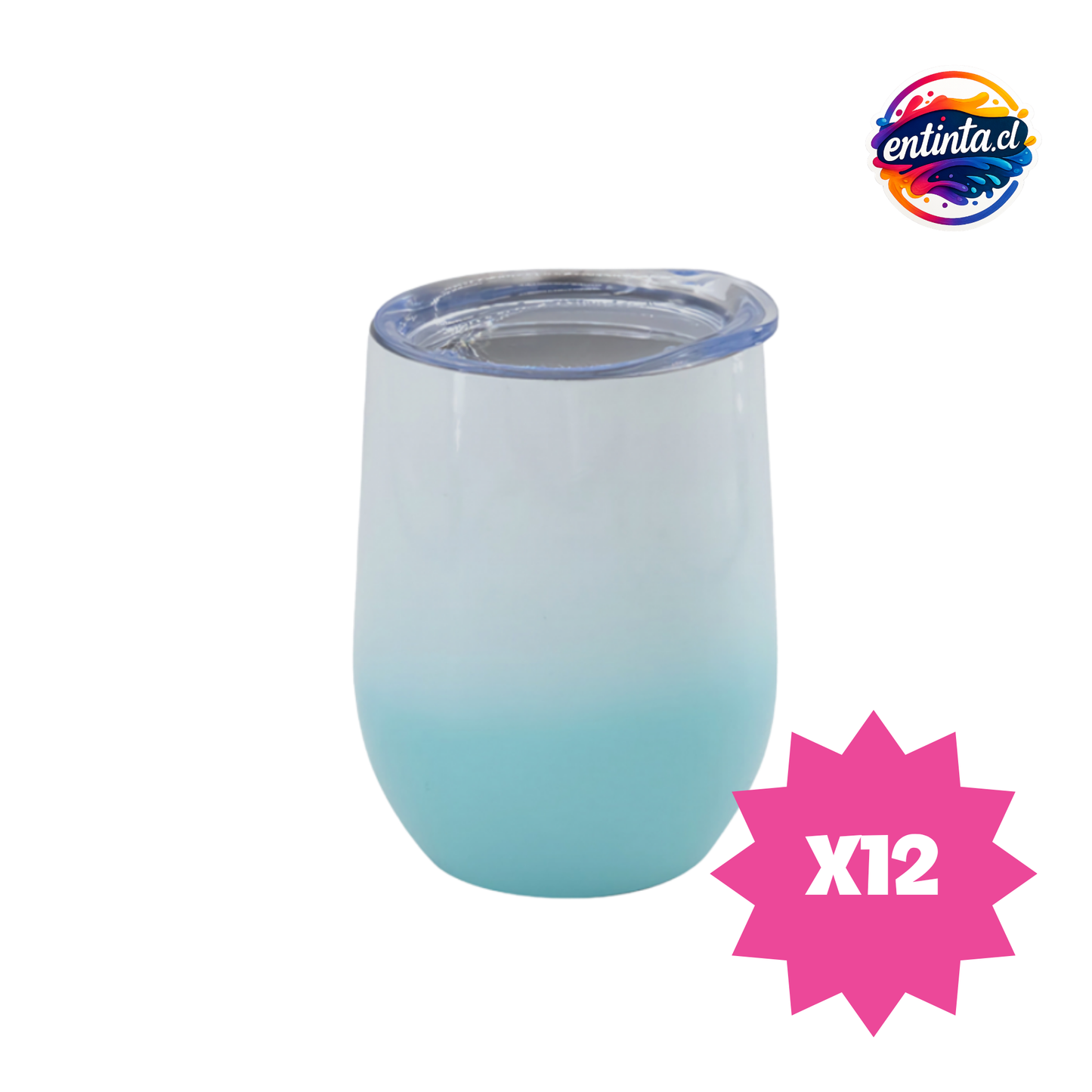 Vaso Térmico De Acero Personalizado con Tapa Transparente 12 Oz.