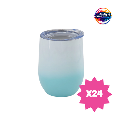 Vaso Térmico De Acero Personalizado con Tapa Transparente 12 Oz.