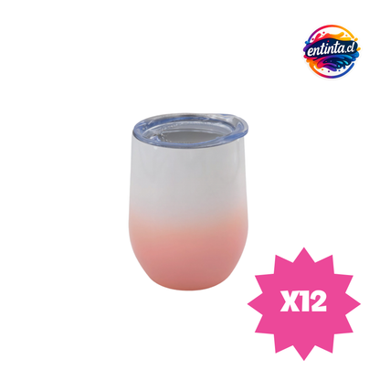 Vaso Térmico De Acero Personalizado con Tapa Transparente 12 Oz.