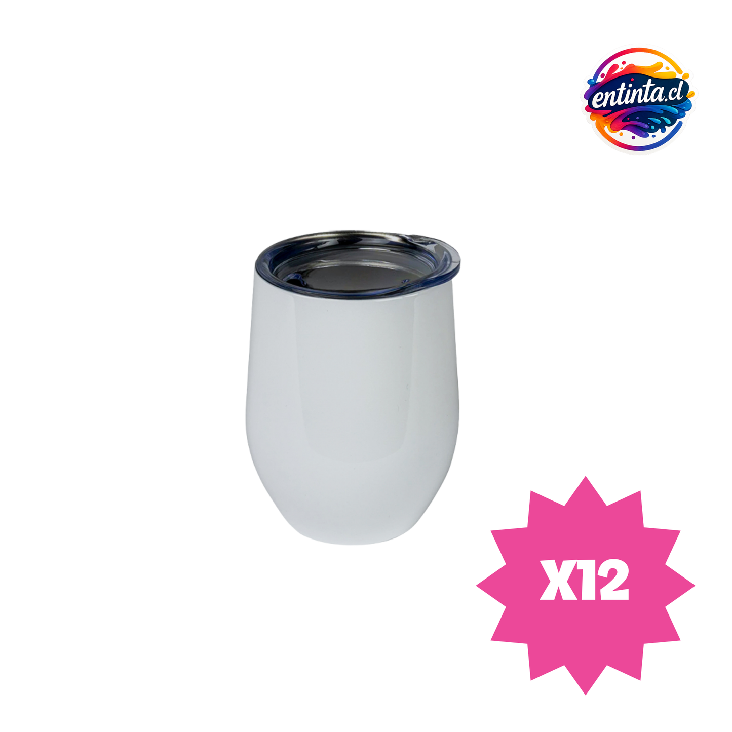 Vaso Térmico De Acero Personalizado con Tapa Transparente 12 Oz.