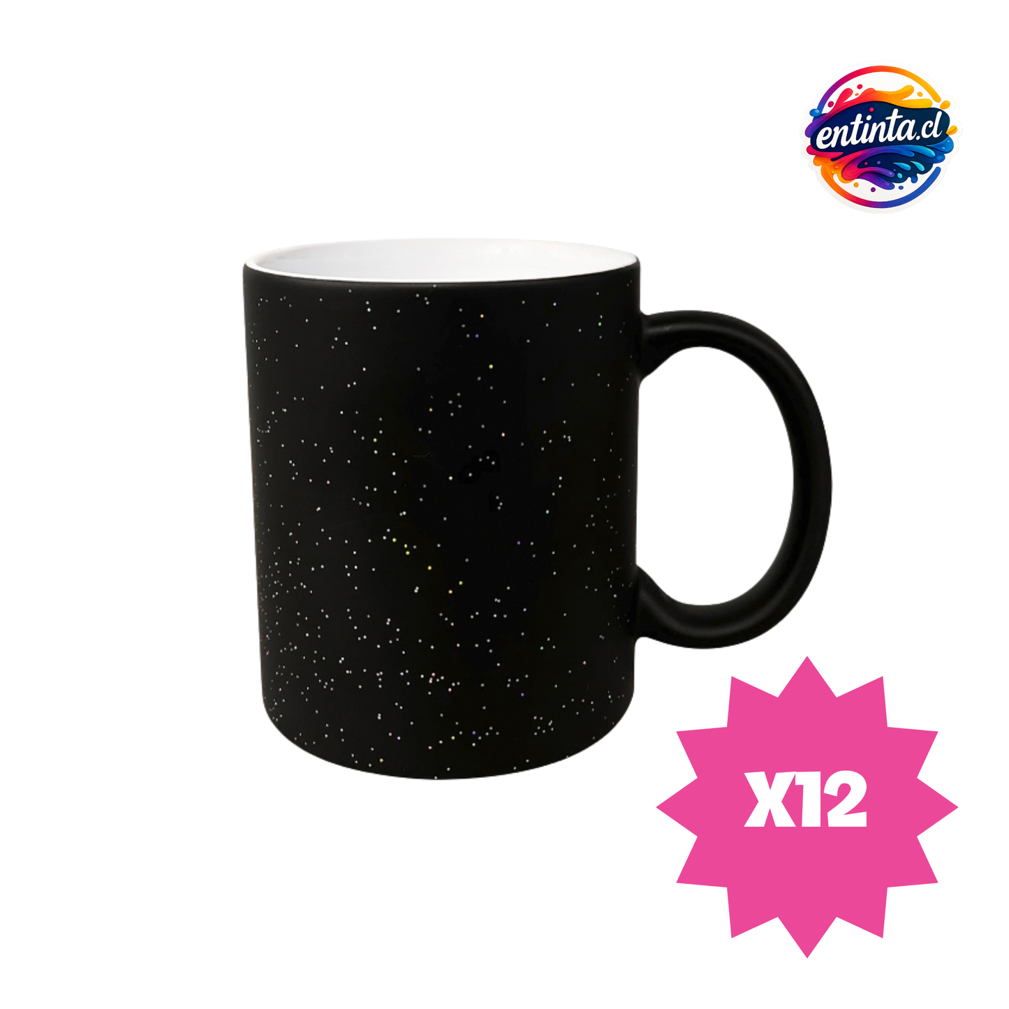 Tazón Personalizado Mágico Color Negro Glitter SG 11 oz