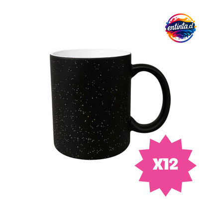 Tazón Personalizado Mágico Color Negro Glitter SG 11 oz