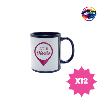 Tazón Personalizado con Interior y Asa de Color 11 OZ