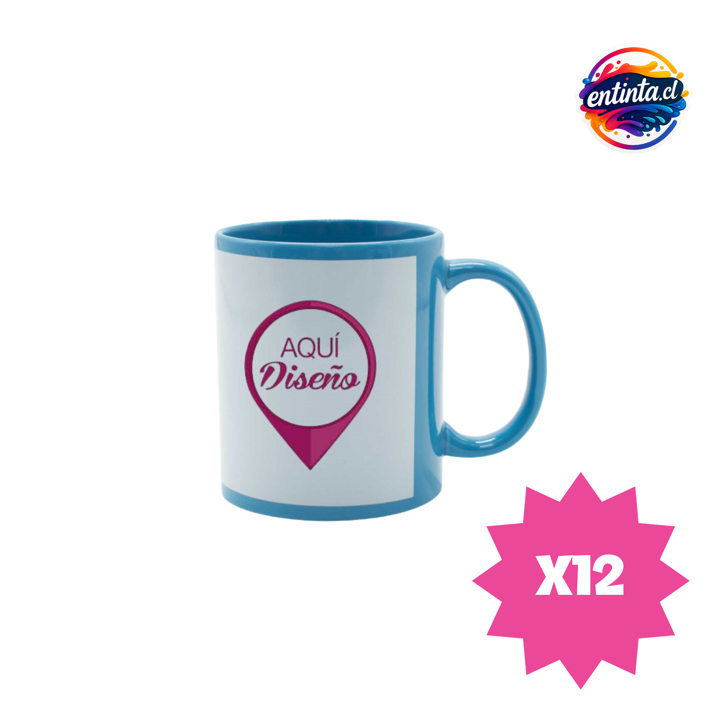 Tazón Personalizado con Interior y Asa de Color 11 OZ