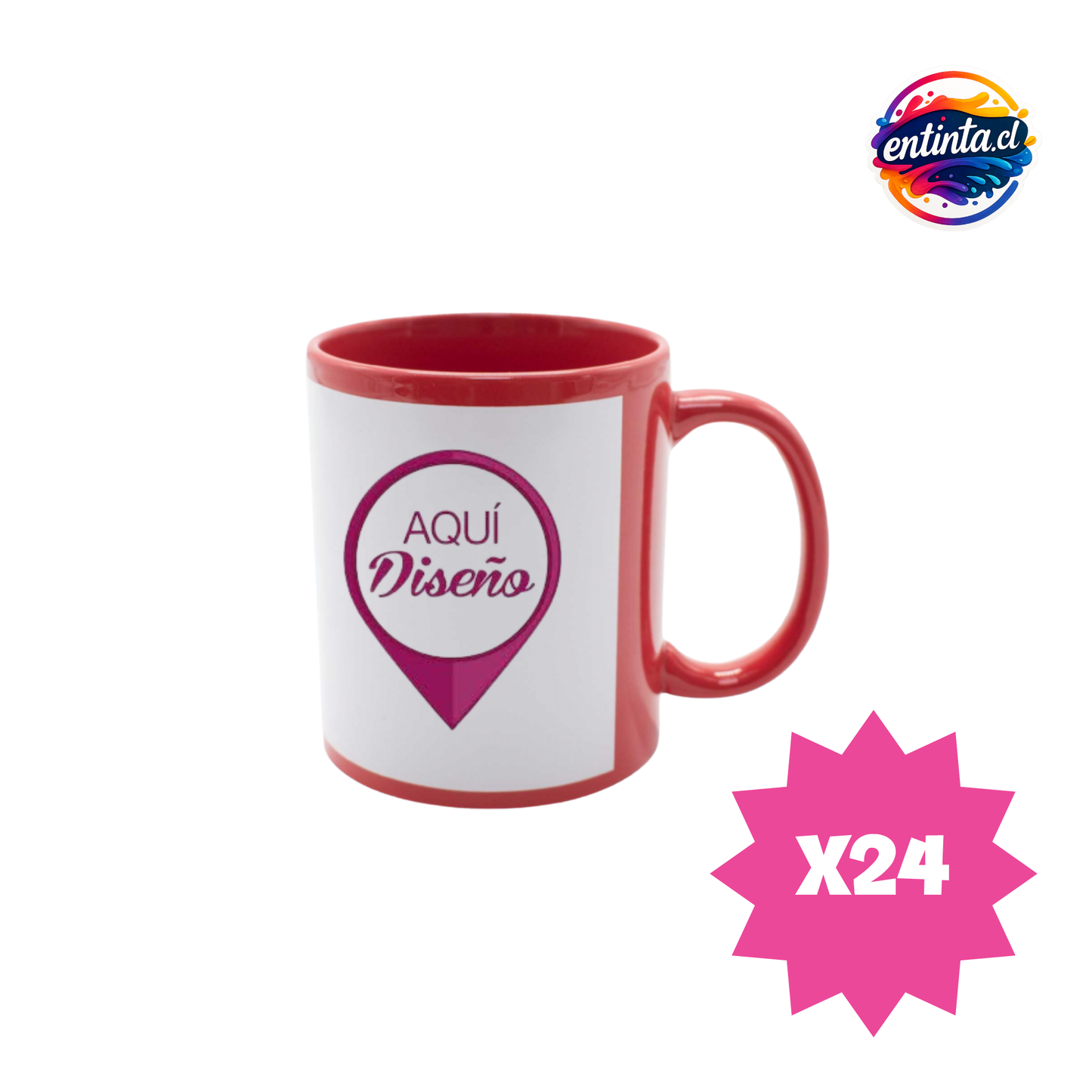 Tazón Personalizado con Interior y Asa de Color 11 OZ
